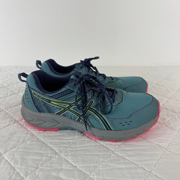 ASICS Gel Venture 9 Womens Wide Running Trail Shoes Deep Teal Pink Sz 9 - Picture 10 of 11